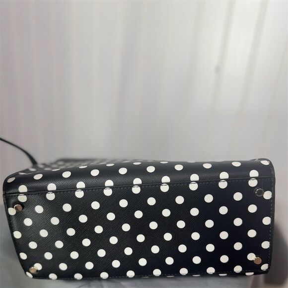 Kate Spade Polka Dot Satchel Black White Top Handle Bag Crossbody Purse NWT - Picture 7 of 8